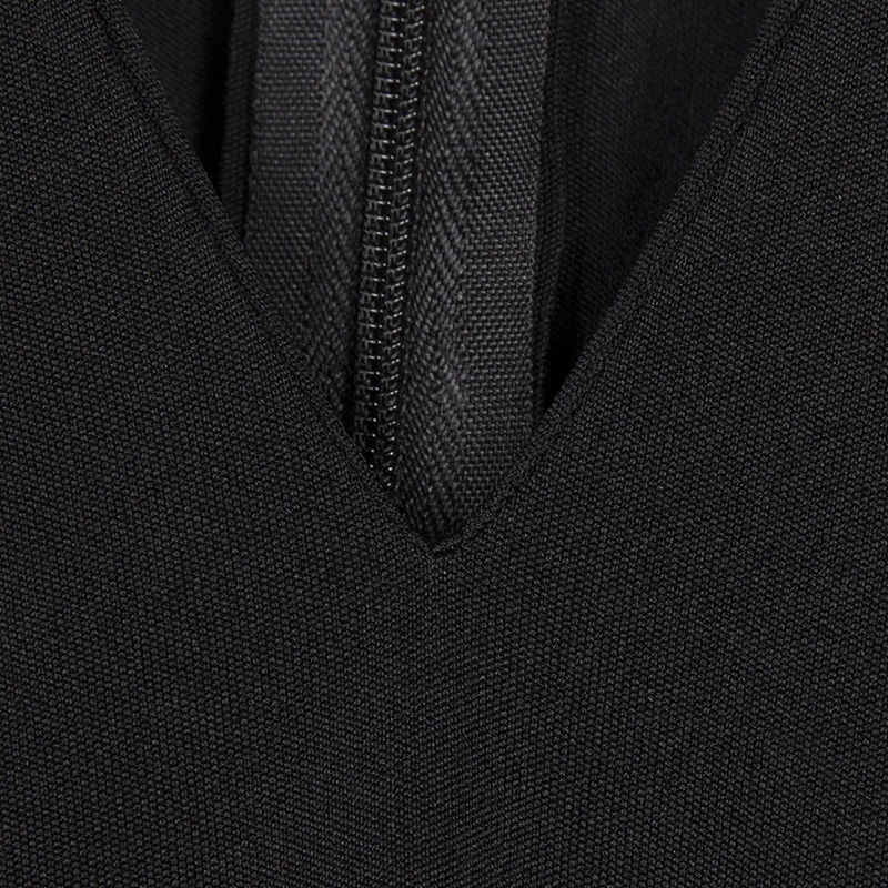 Женские пикантные платье 2018 весна сплошной черный v-образным вырезом Тонкий