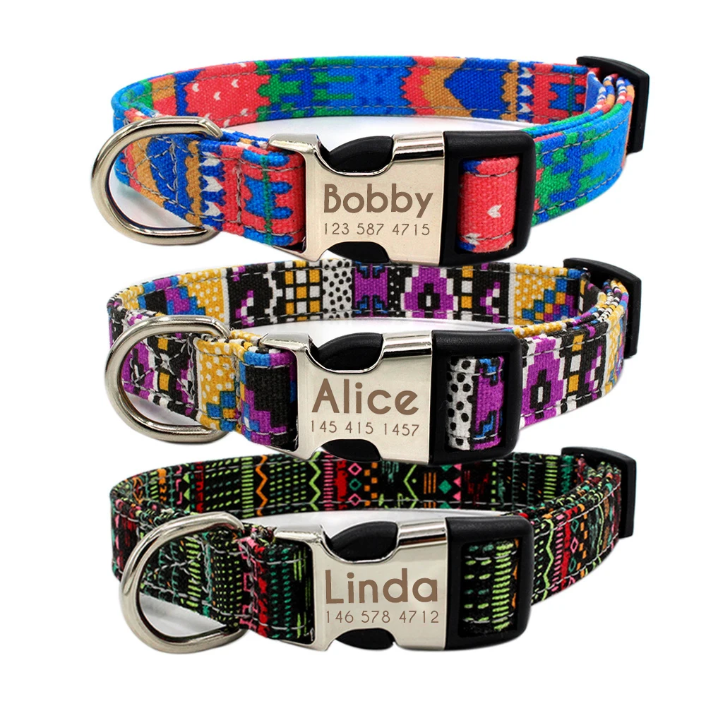 Ошейник для собак в богемном стиле нейлоновый мягкий цветной ошейник домашних