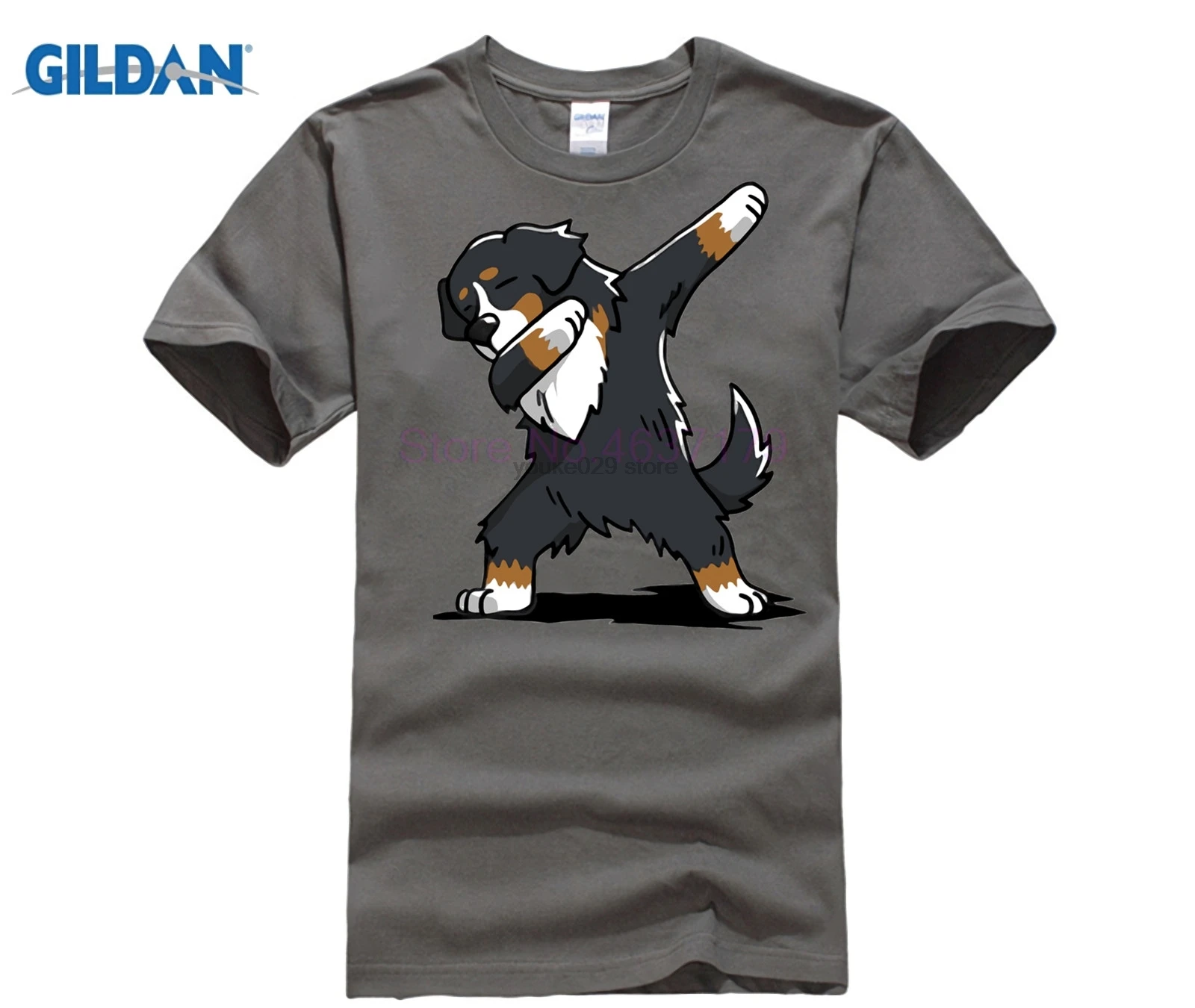Забавная Бернская горная собака футболка мужская Dab Dog футболка мужская повседневная Модная хлопковая футболка негабаритный подарок для влюбленных собак
