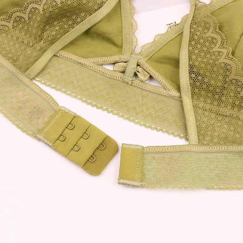 Женский кружевной бюстгальтер и трусы комплект нижнего белья с тонкой чашкой