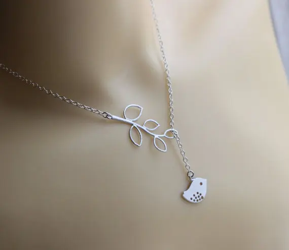 yiustar New Fashion Bird on Leaf Necklace for Women with Long Chain Pendant XL028 | Украшения и аксессуары