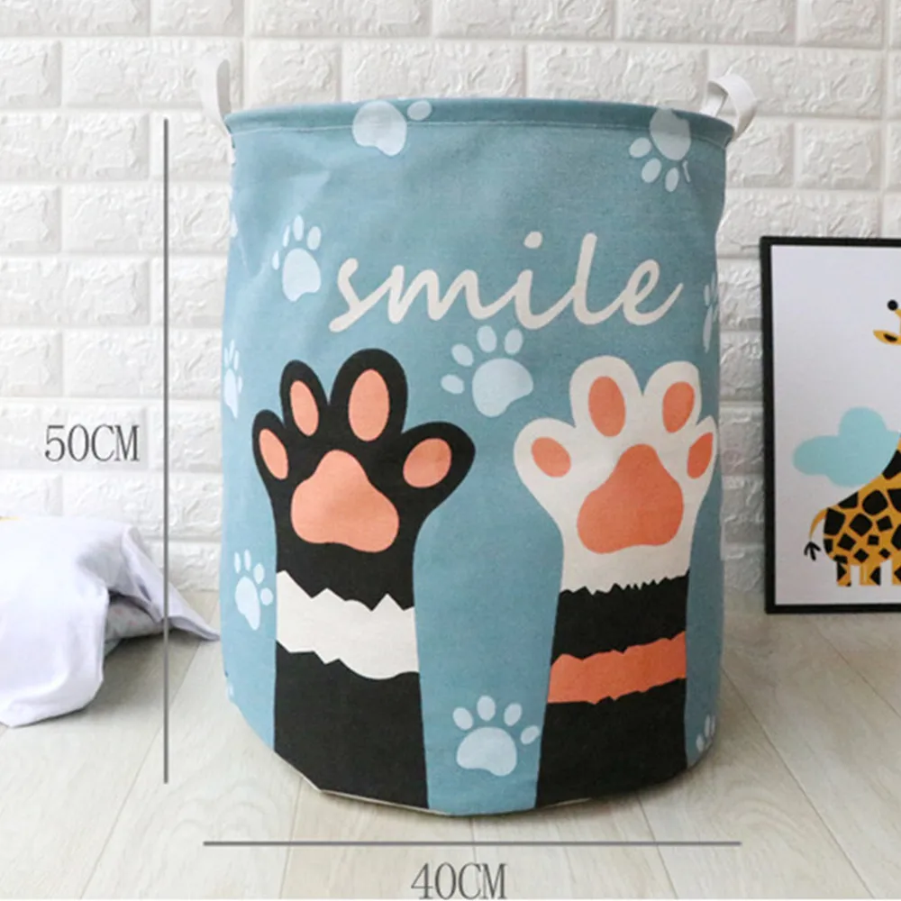 Льняной грязный бочонок складные коробки для хранения игрушек креативная