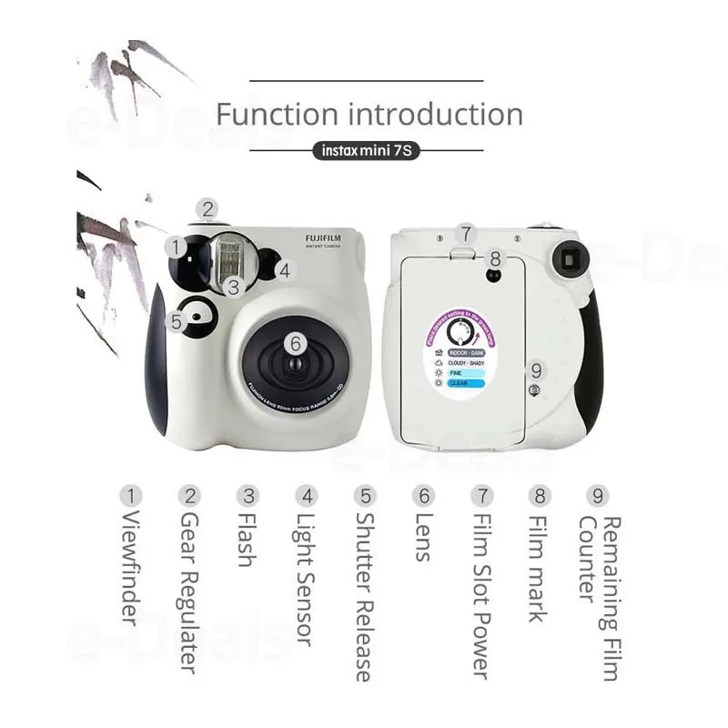 100% оригинальная фотокамера Fujifilm Instax Mini 7s набор для мгновенной фотосъемки с 10