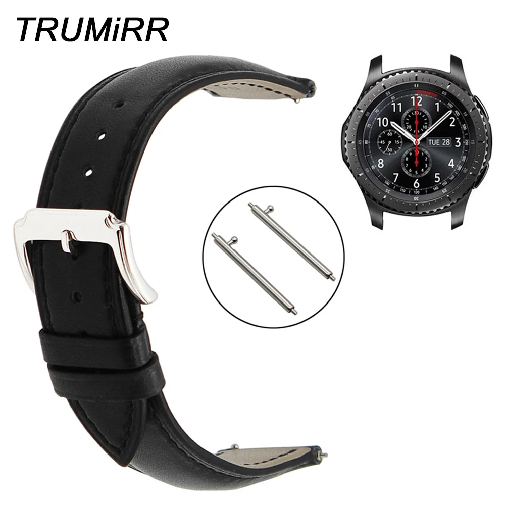 Ремешок из натуральной кожи для Samsung Gear S3 Classic Frontier Garmin Fenix Chronos быстросъемный