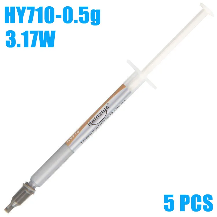 HY710-3.17W x 5 PCS HALNZIYE универсальная термическая смазка Серебряный процессор чип паста радиатора шприц тепловой смазки с пластиковым инструментом для 0,5 г HY810 710 - Цвет лезвия: HY710-3.17W x 5 PCS