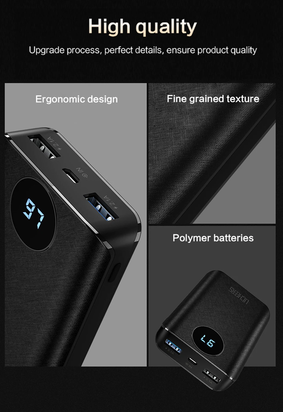 LINGCHEN мини банк питания 10000mA повербанк для iPhone для Xiaomi Портативный внешний аккумулятор для samsung huawei Dual Usb зарядное устройство