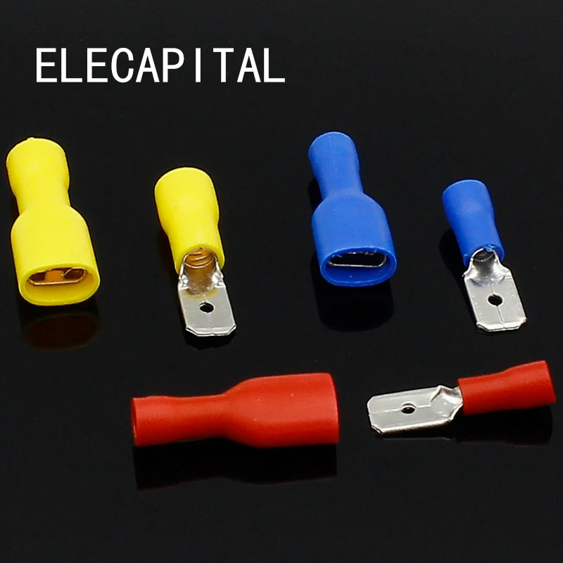Изолированные электрические обжимные клеммы H1E1 6 3 мм 200 шт.|crimp terminal|crimp terminal