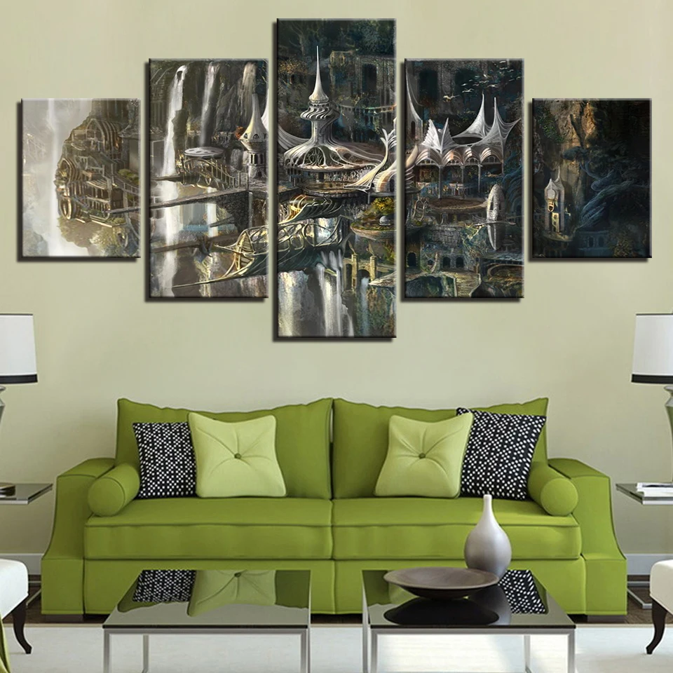 Sydney City Building picture color New York london farmhouse decor framed wall art pictures for living room 5 Panel Abstract 60 | Дом и сад