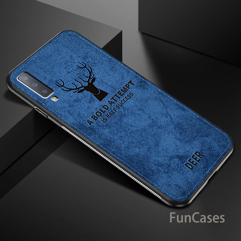 Ткань с рисунком оленя чехол для телефона samsung A7 2018 мягкий накладка на заднюю