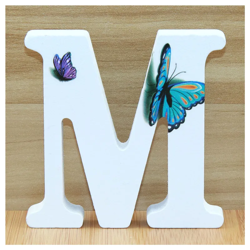 1 шт. 10 см 3D деревянные буквы бабочки декоративные буквы алфавита слова имя дизайн искусство ремесла ручной работы стоячая форма свадьба DIY