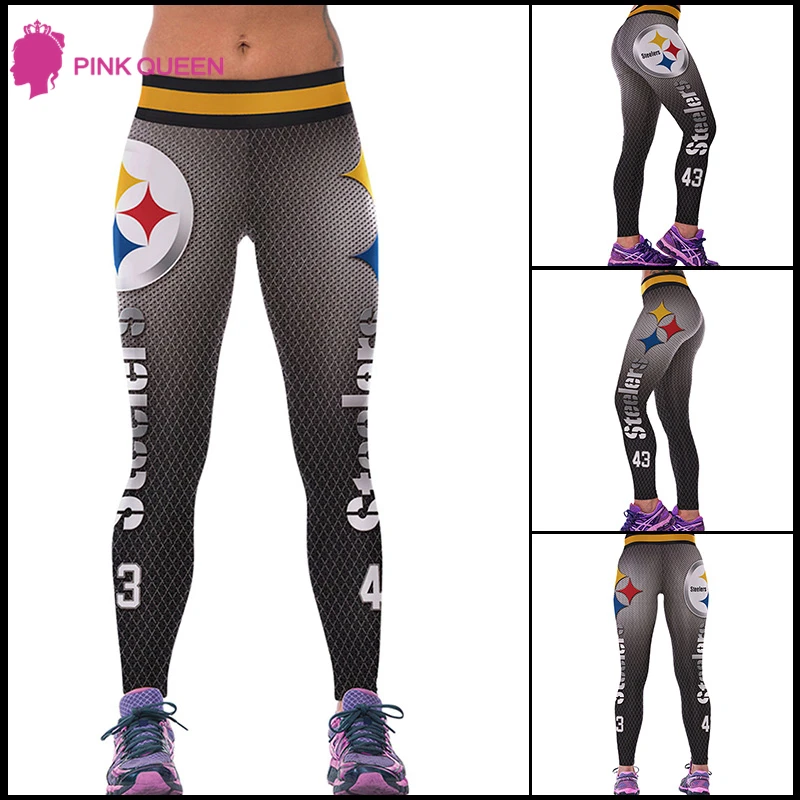 Розовые королевские Модные осенние светло-серые брюки STEELERS 3D цифровая серая