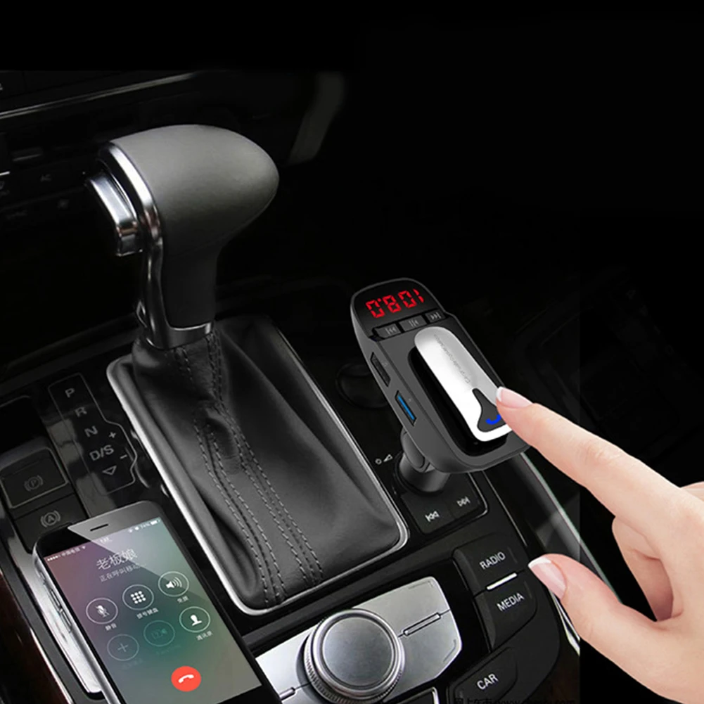 Hands-free Dual USB Bluetooth Earphone Quick Charging Wireless Headset For Safe Driving Car MP3 Mobile Phone Charger ER9 | Автомобили и