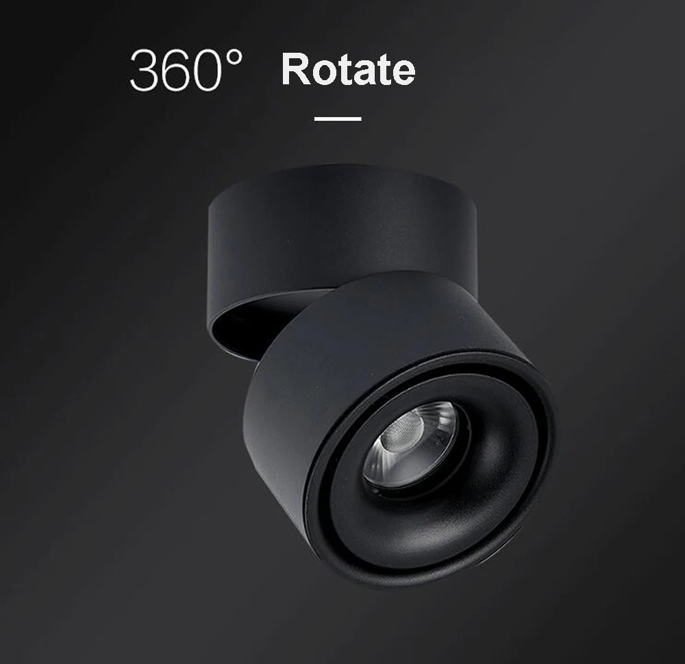 Поверхностный монтаж мини встроенный COB светодиодный Downlights 5W 7W 10W 12W вращение на 360