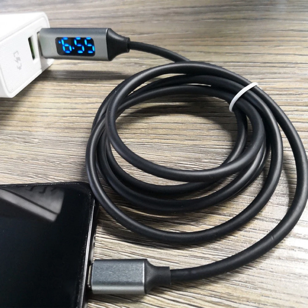 Charging Cable TPE Voltage & Current Intelligent Display Data Line LCD Screen Quick QC for Type-c HUAWEI Samsung Vivo Xiaomi |