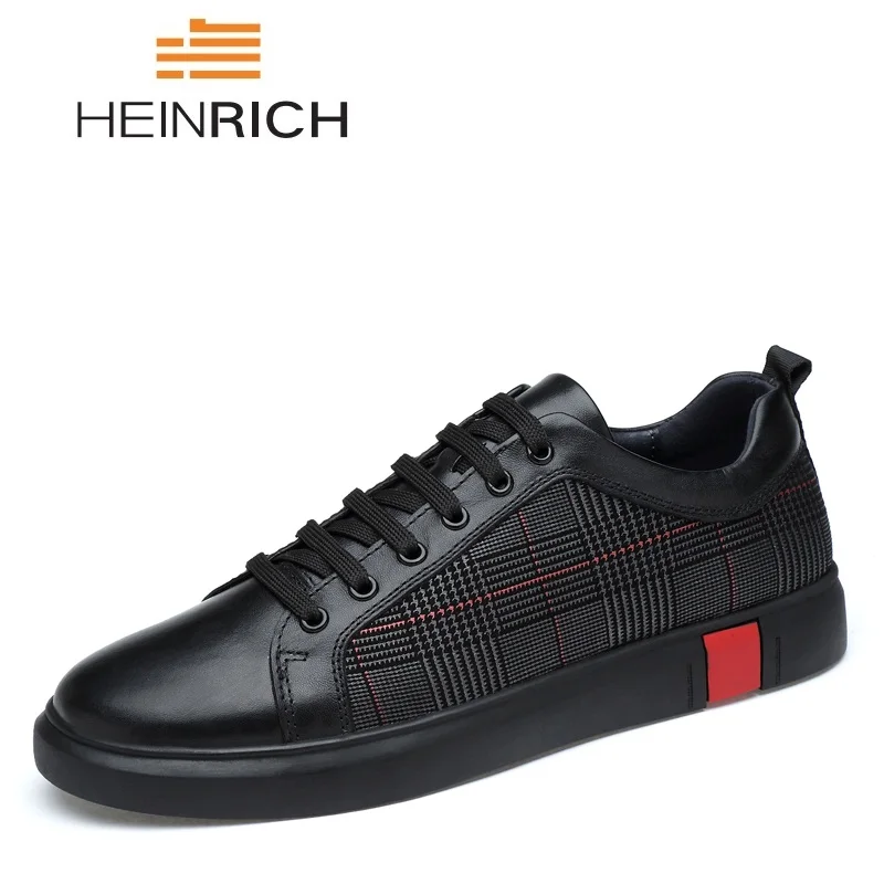 HEINRICH Sneakers Men's Genuine Leather New Fashion Lace Up Men Shoes Comfortable Casual Chaussure Homme Luxe | Обувь