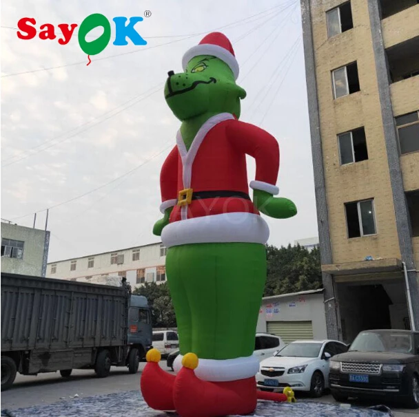 Надувной Рождественский Grinch as Santa 10 футов и 28 футов высокий Рождественский Декор с белым светильник для магазина