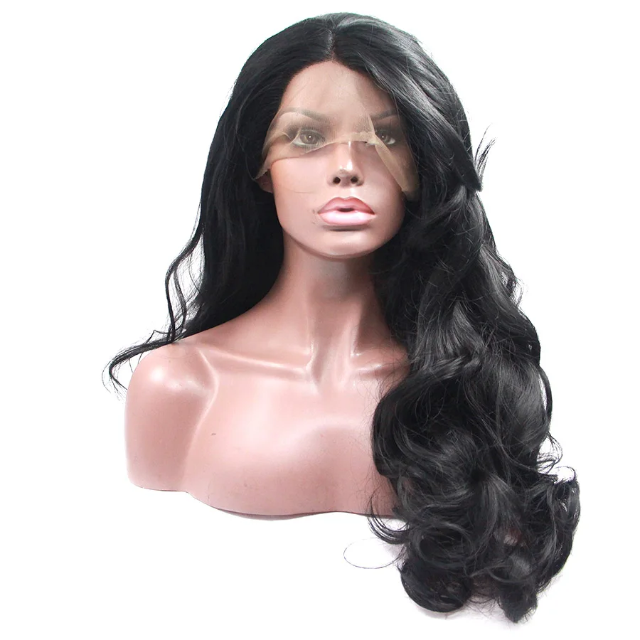 Черное Кружево Фронтальной Парики Для Чернокожих Женщин Объемная Волна Парик
