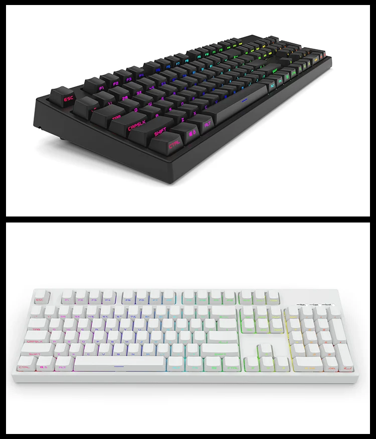 Черно-белые PBT Double Shot 104 боковая подсветка светит через полупрозрачные брелки с подсветкой OEM профиль для MX Mechanical Keyboard filco