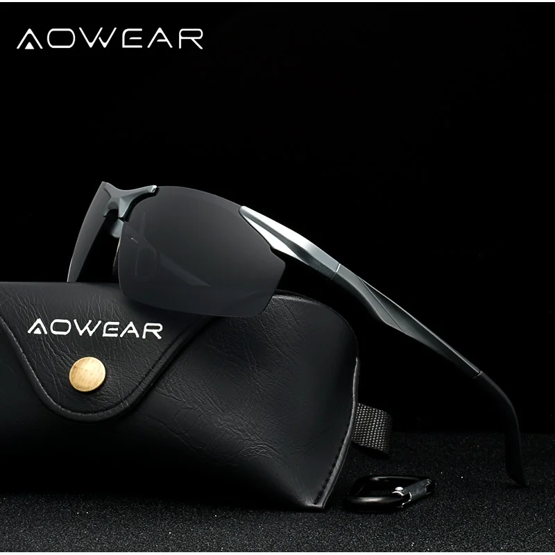 Солнцезащитные очки AOWEAR Мужские поляризационные ульсветильник алюминиевые UV400