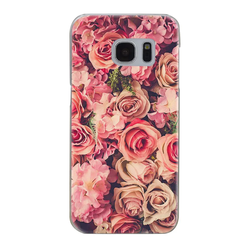 H393 красивый модный прозрачный жесткий чехол из поликарбоната с цветами для samsung