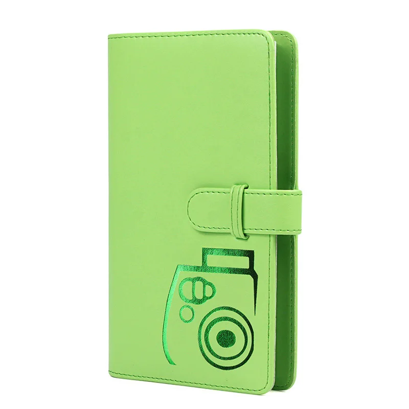 Lime Green Album Protective Case Waterproof PU Leather Bag with Shoulder Strap+96 Pockets Photo Album for Fuji Fujifilm Instax Mini 9/8/7s Camera - Цвет: Lime Green Album