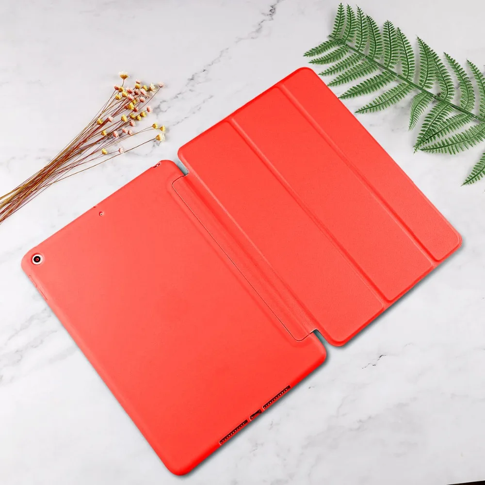 Для iPad iPad 9,7 дюймов Чехол, ультра тонкий легкий смарт-чехол трехслойный Чехол подставка с гибкой мягкой ТПУ задней крышкой