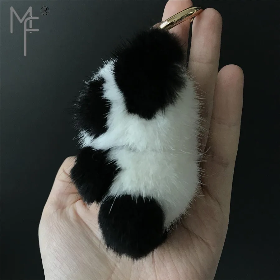 Magicfur 8 см панда из натурального меха норки плюшевый пушистый милый шарик амулет