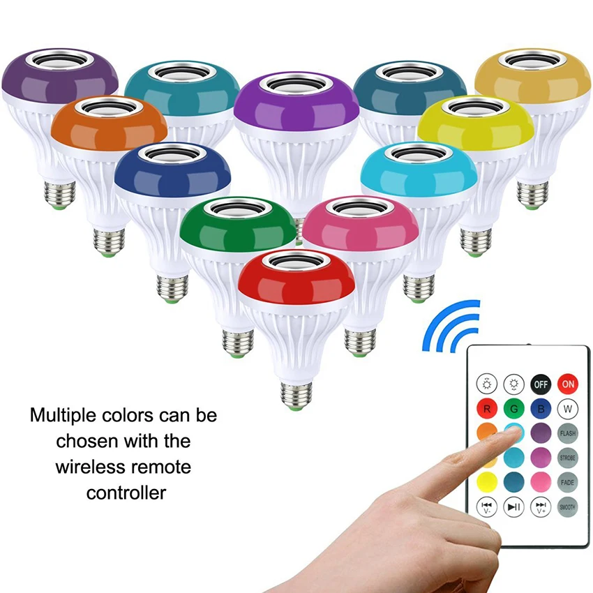 E27 Smart RGB RGBW Беспроводной Bluetooth динамик светодиодный светильник 12 Вт с
