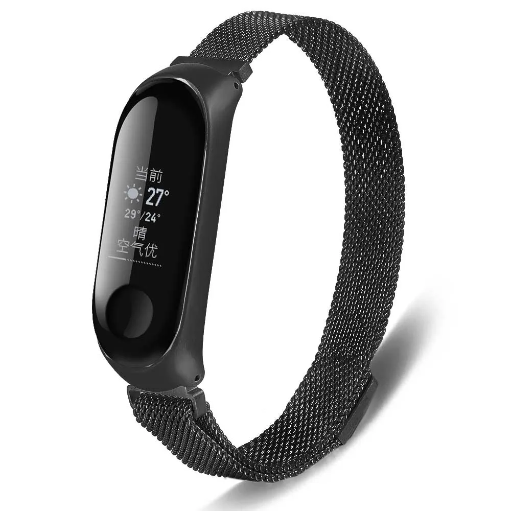 CX-Black Для Xiaomi mi ремешок 3 ремешок из нержавеющей стали браслет mi lanese наручные mi band 3 металлический ремешок WITBON - Цвет ремешка: CX-Black