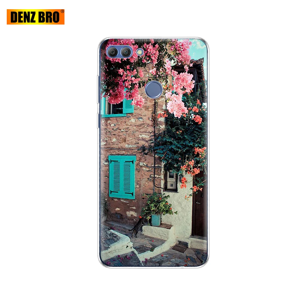 61878 Чехол для huawei P smart Enjoy 7 S, Мягкий ТПУ силиконовый чехол на заднюю панель, чехол для телефона 360, полный защитный прозрачный чехол с рисунком, бампер - Цвет: 61878