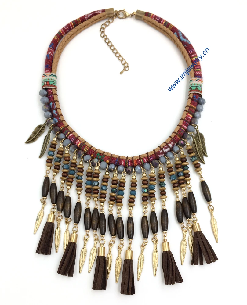 ?? 女性の服アクセサリー手作りビクトリア朝のネックレスボヘミアンコリア長いビーズフリンジタッセルペンダントネックレス
