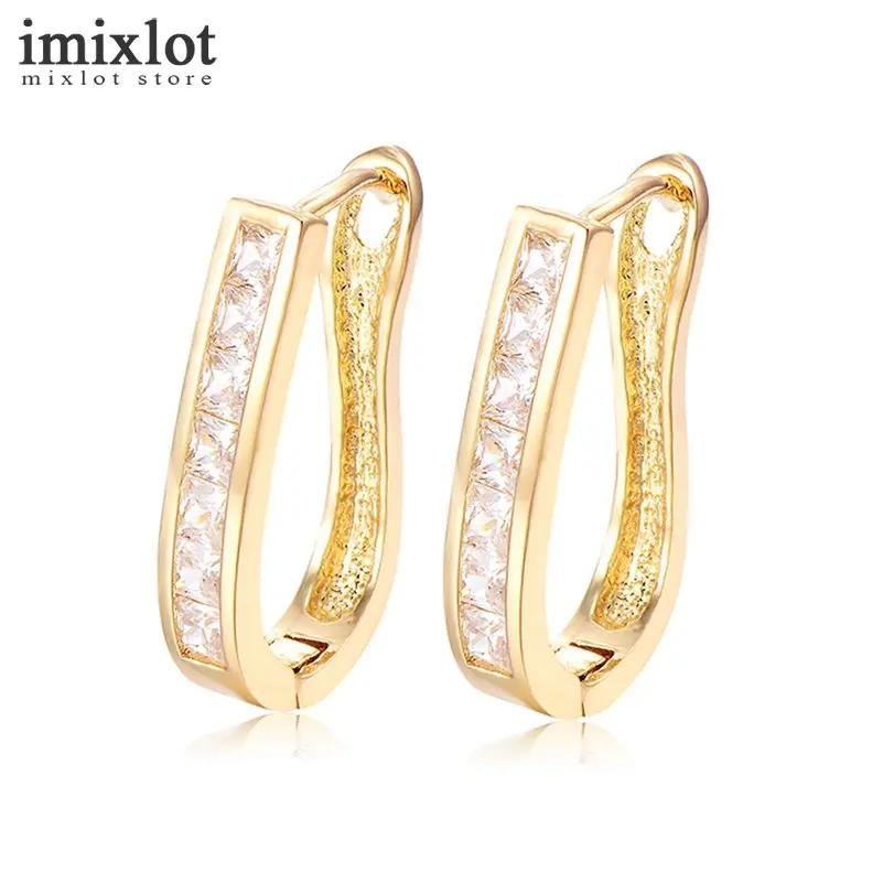 Imixlot U Форма Кристалл Серьги гвоздики для Для женщин ювелирные Brincos роскошные