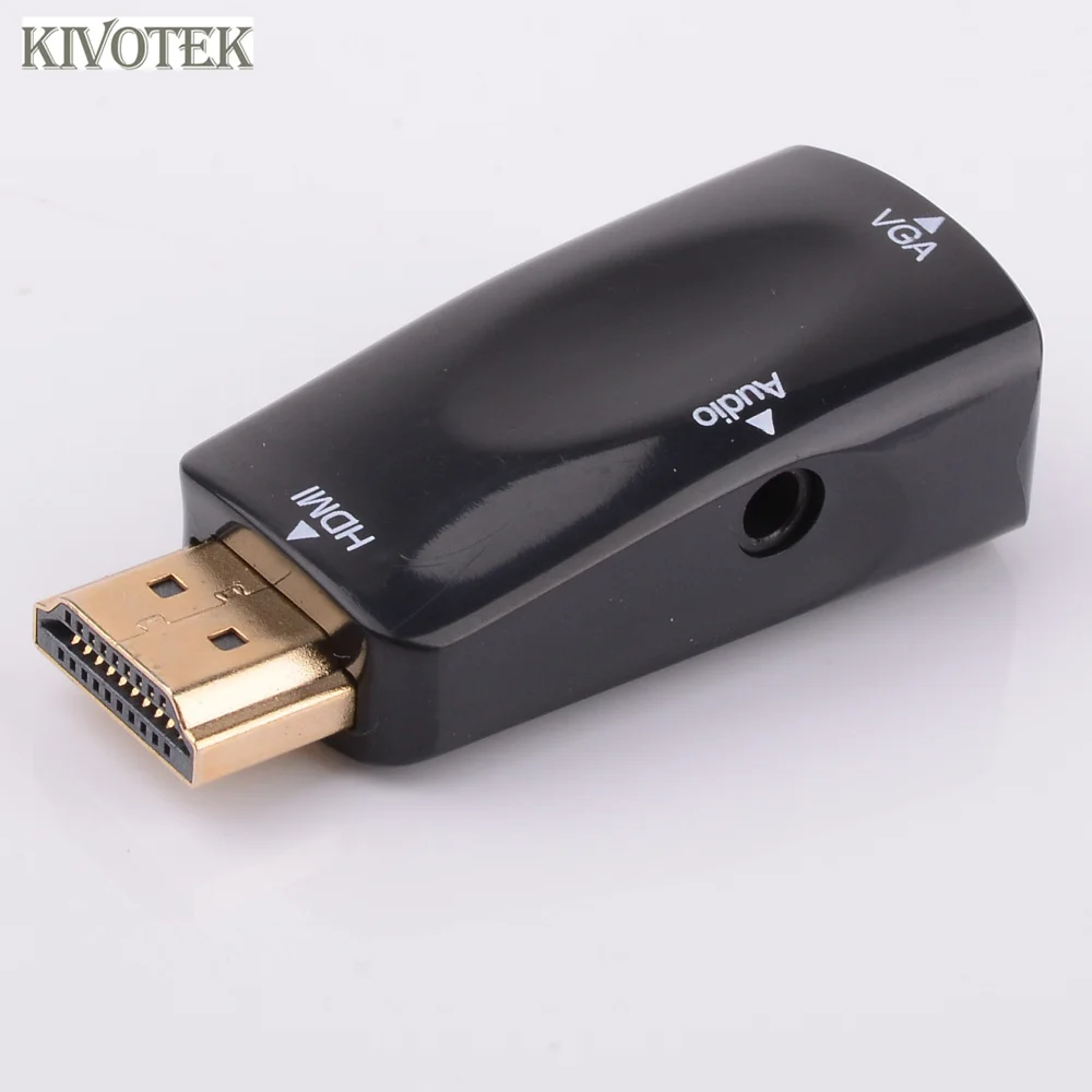 Kivotek 10 шт./лот HDMI Мужской к ПК VGA Женский адаптер полный цифровой сигнала в