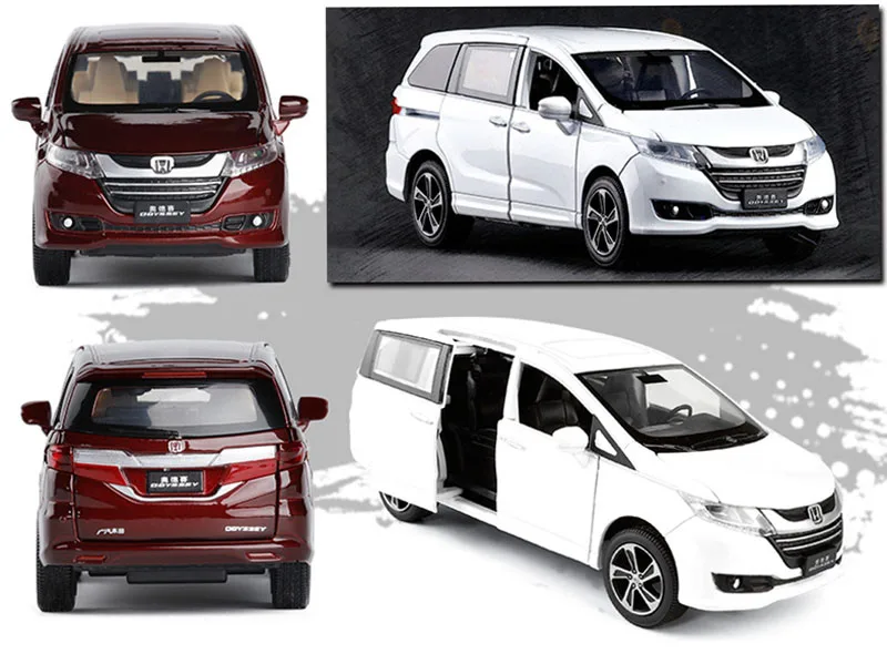 1/32 Honda Odyssey 6 модель открытой двери игрушечные машинки сплав оттягивающийся музыкальный флэш-автомобиль игрушки