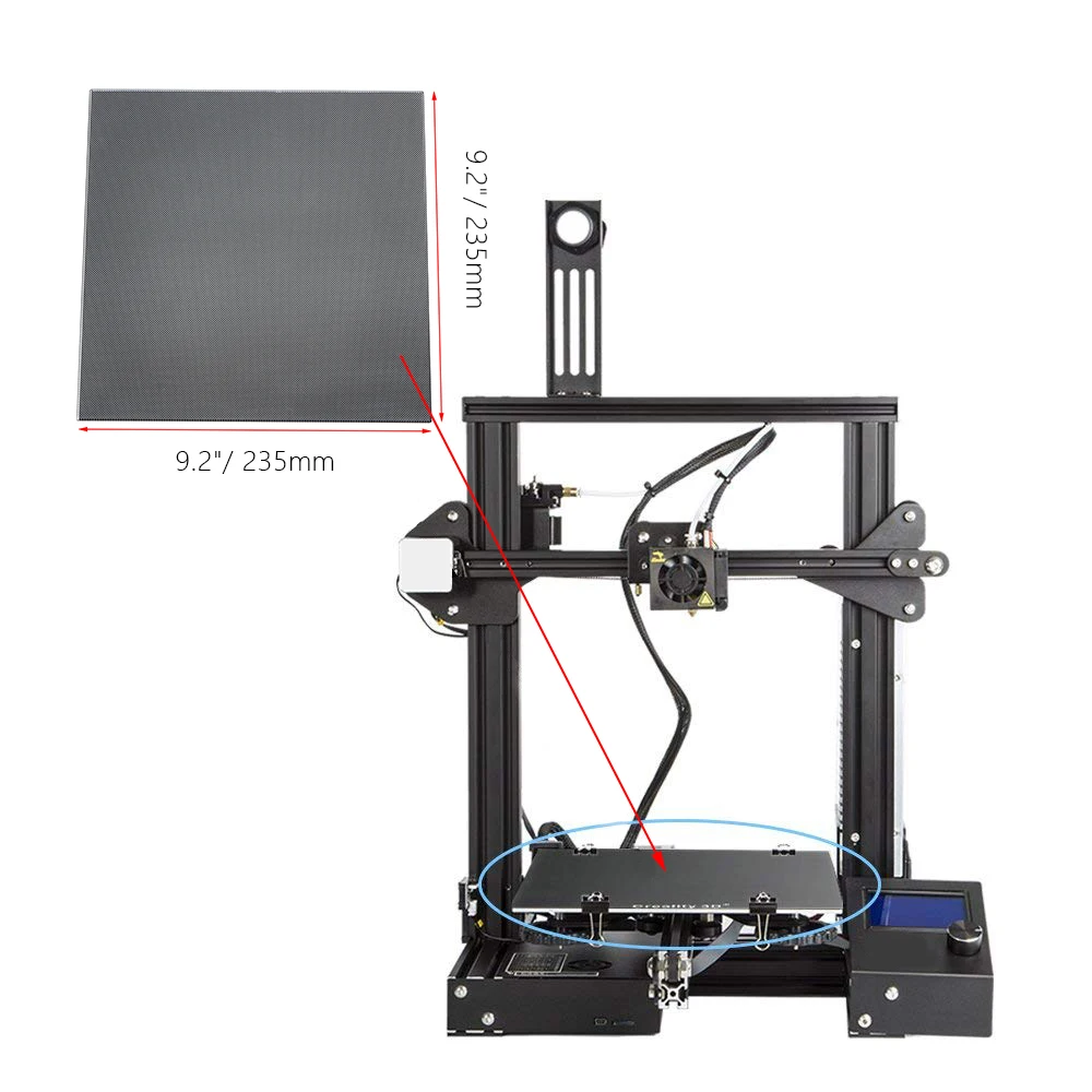 3D ультрабук 3d принтер платформа с подогревом сборка поверхности стеклянная пластина 235*235 мм толщиной 4 мм для Creality Ender-3 MK2 MK3 Горячая кровать