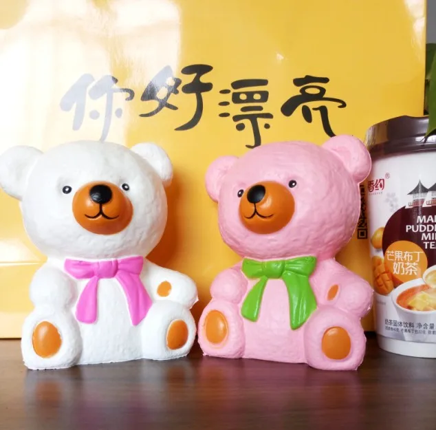 Новый мягкими розовый медведь Kawaii Squishy джамбо сладкий Высокое качество PU