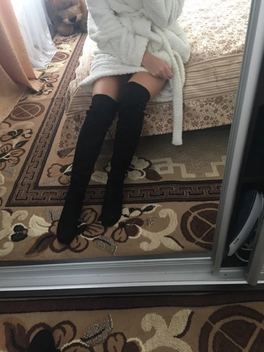 Г. Женские облегающие высокие сапоги выше колена, мотоциклетные сапоги Зимняя и осенняя женская обувь размера плюс 4-11, женская обувь