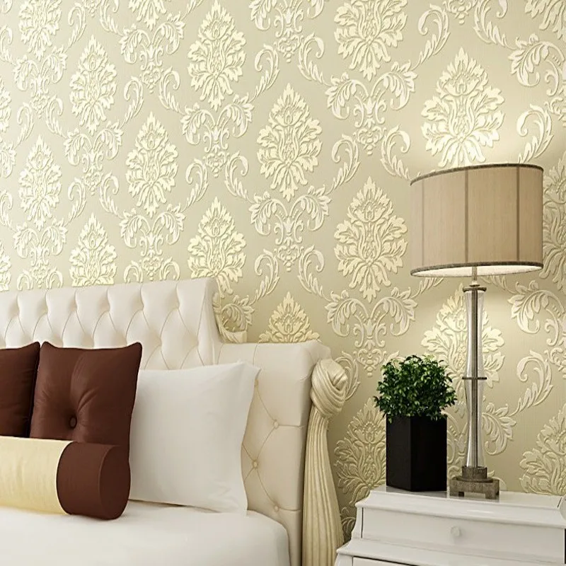 Бесплатная доставка на заказ Светло Голубые Нетканые обои в европейском стиле 3D