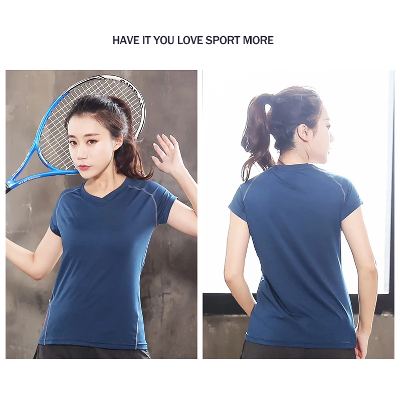 Женская футболка одежда для фитнеса блузки дышащий Быстросохнущий Спортивный
