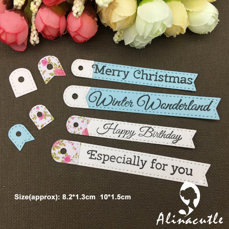 Alinacutle Die Cut Metal Cutting Dies 6pc Tag Dot Banner Edge Scrapbooking Paper Craft Handmade Card Punch Art cutter | Дом и сад