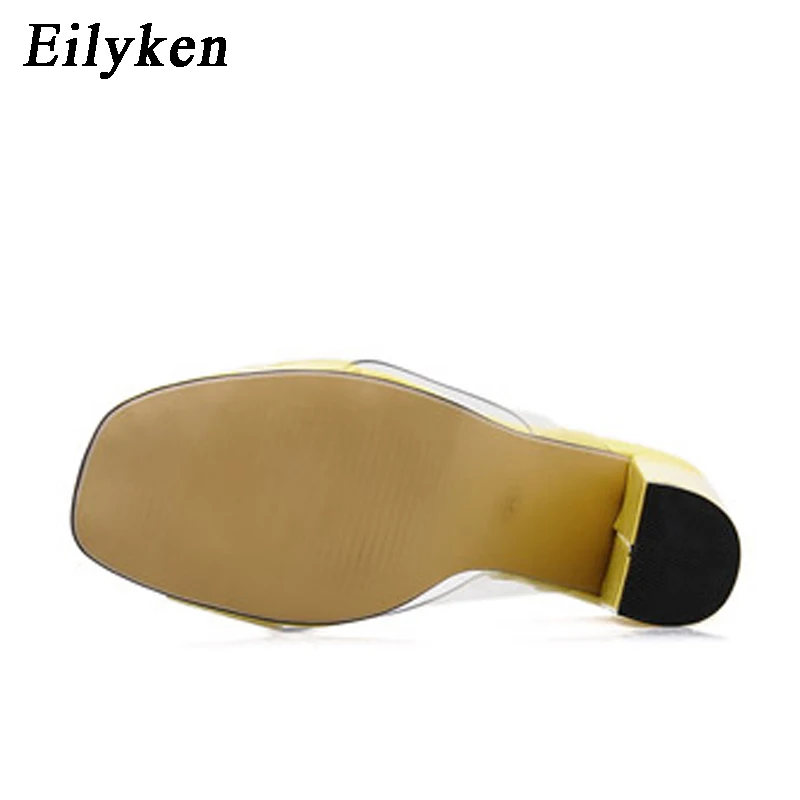 Eilyken/летние пикантные прозрачные женские шлепанцы из ПВХ; модные гладиаторские туфли для вечеринки с открытым носком; женские шлепанцы; сандалии