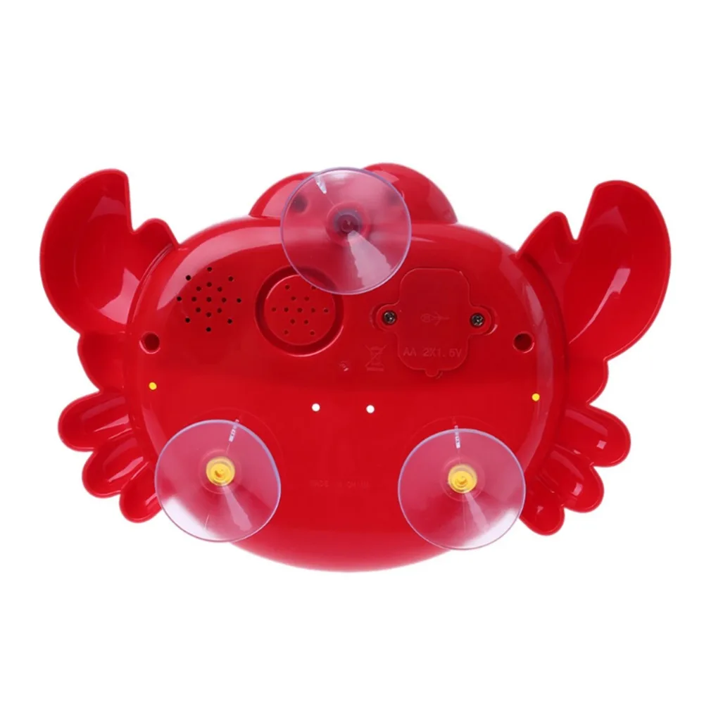 Toy Music Crab Bubble Blower Machine Cartoon Electric Automatic Maker Baby Bath Bathroom Toys Red Lovely Gift Home | Дом и сад