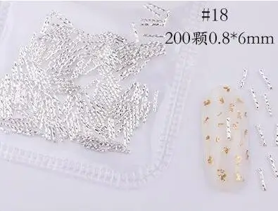 3D стальных шпилек/заклепки 200 шт./пакет японский 3D сплав для дизайна ногтей и заклепками JS08-31 полый круг* Квадратный* Треугольники аксессуары для ногтей, 01 - Цвет: color 18(200pcs)