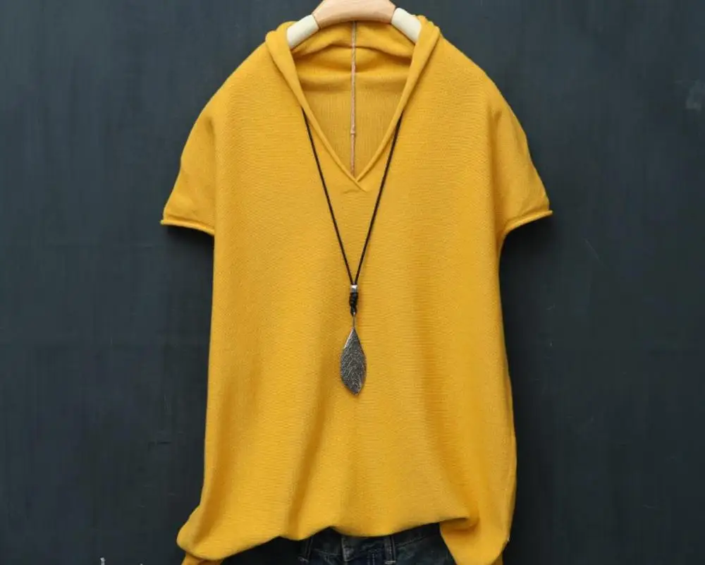 Женский трикотажный топ Baharcelin Повседневная Свободная рубашка трикотажная с