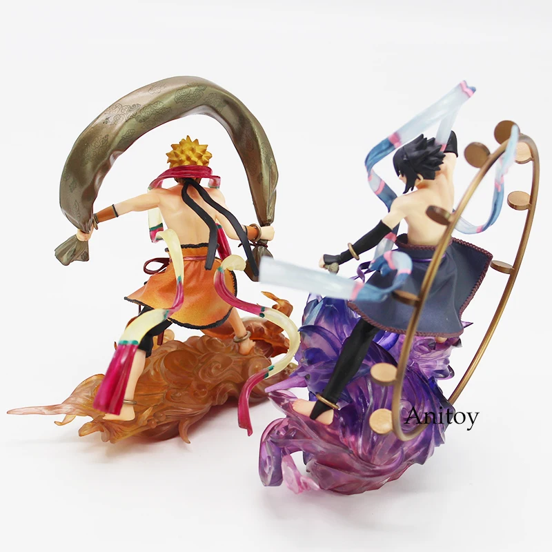 Наруто сурпуден Узумаки Наруто Fujin/Uchiha Sasuke Raijin ПВХ фигурка Коллекционная модель игрушки 16,5-18 см