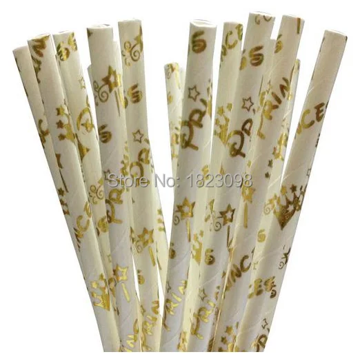 25 шт./лот фольга золотые/серебряные/красные/розовые бумажные соломинки для детей