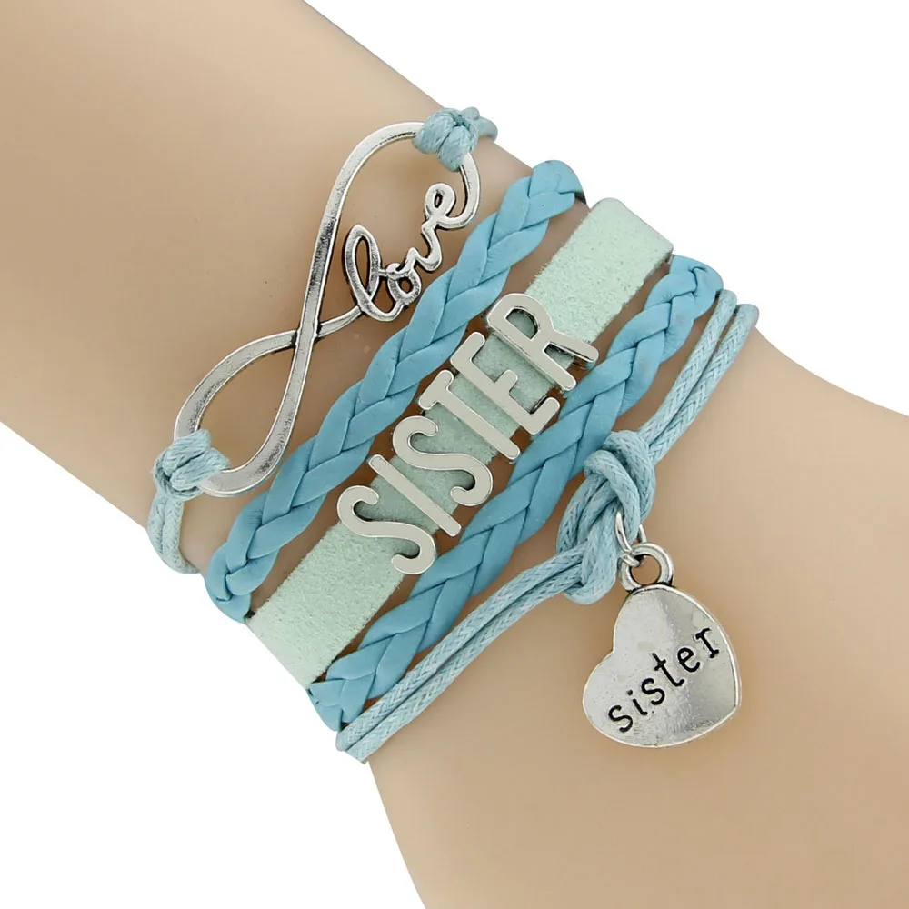 Бесконечность любовь вощеный шнур браслет версия сестра 6 видов цветов 2016 Новый