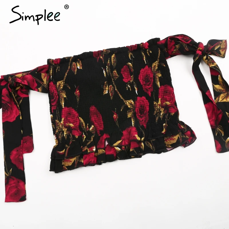 Simplee сексуальный Принт без бретелек из двух частей комбинезон для женщин манжета