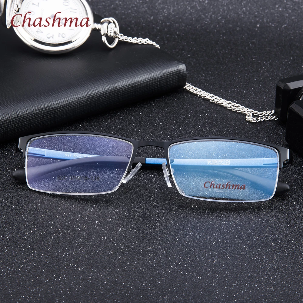

Chashma Brand Gentlemen Fashion Eye Glasses Male Blue Half Rimmed Optical Glasses Frame Men Eyeglasses