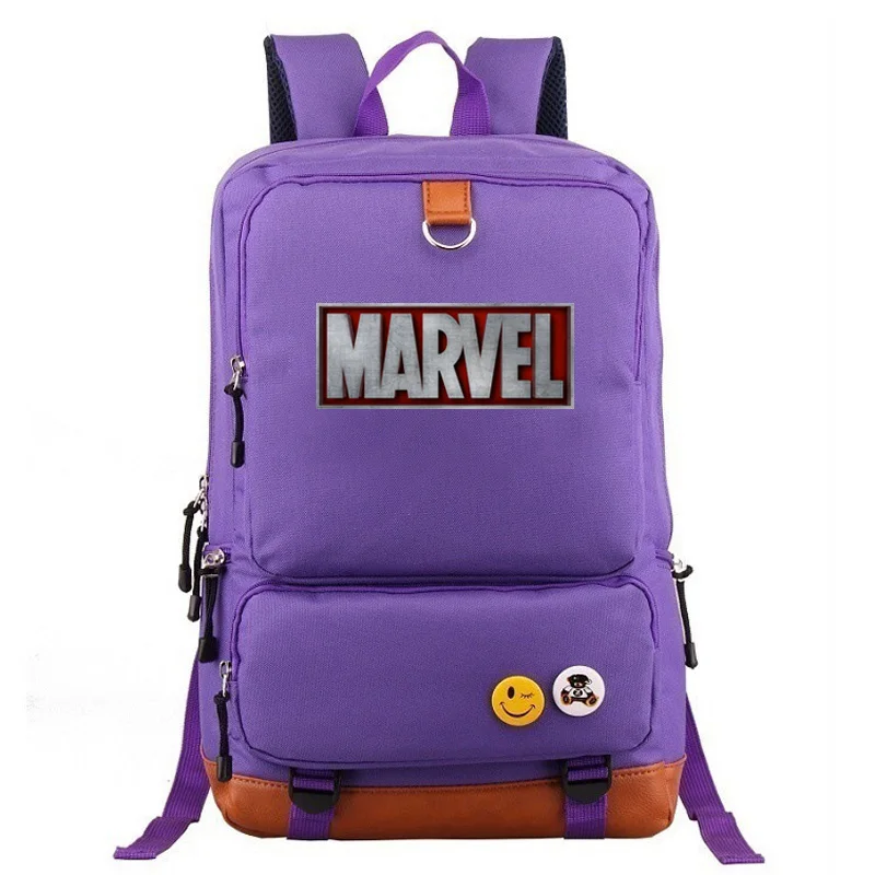 11 Многоцветная школьная сумка с надписью Marvel Мститель для мальчиков и девочек, женский рюкзак, школьные сумки для подростков, Холщовый мужской рюкзак для студентов - Цвет: 11